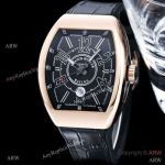 Copy Franck Muller Vanguard Racing Rose Gold Black Arabic Dial 42mm Watch Men